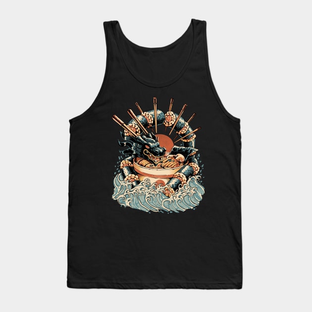 Dragon Sushi Ramen - Black Version Tank Top by Ilustrata